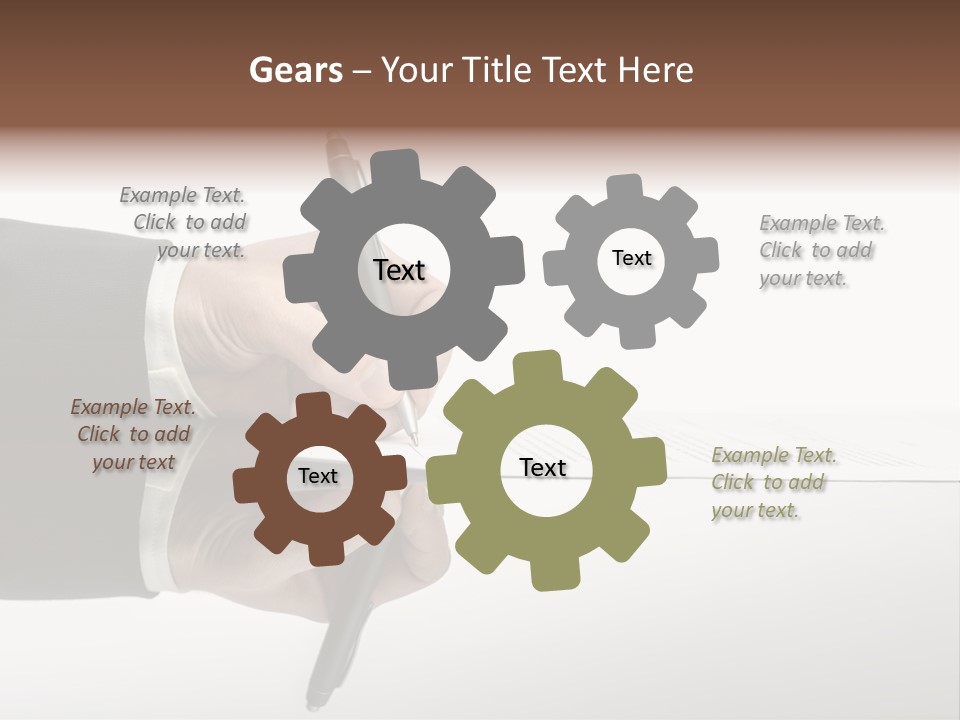 A Person Writing On A Piece Of Paper With A Pen PowerPoint Template