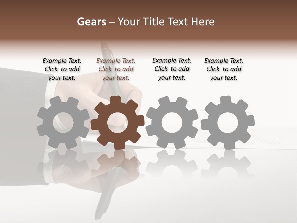 A Person Writing On A Piece Of Paper With A Pen PowerPoint Template