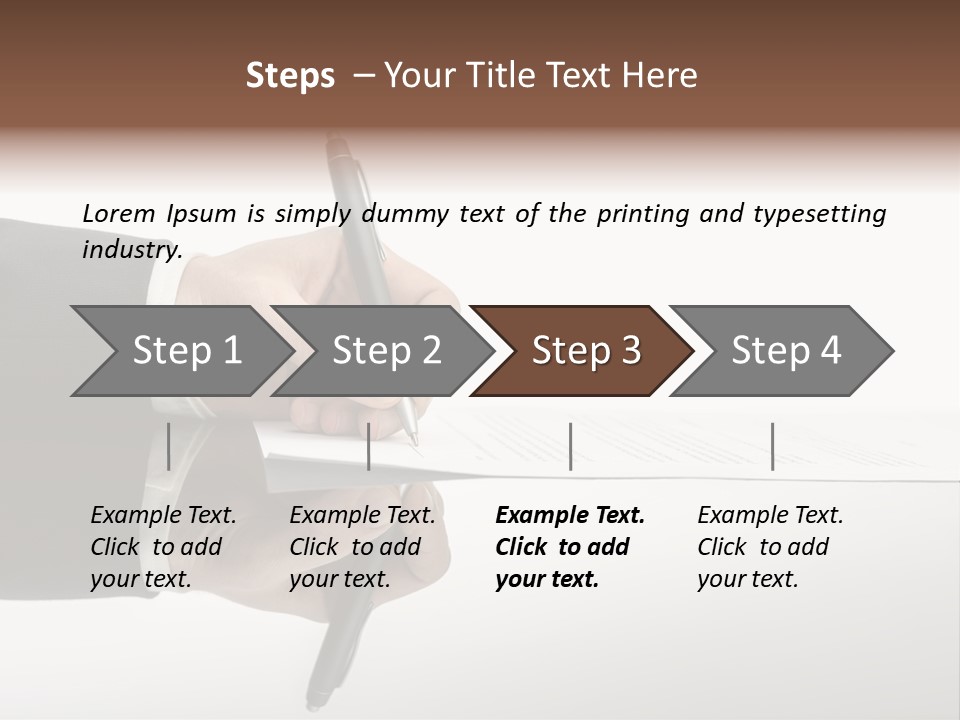 A Person Writing On A Piece Of Paper With A Pen PowerPoint Template