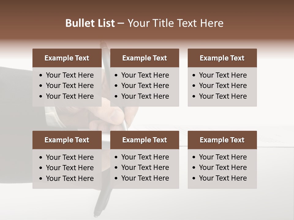 A Person Writing On A Piece Of Paper With A Pen PowerPoint Template