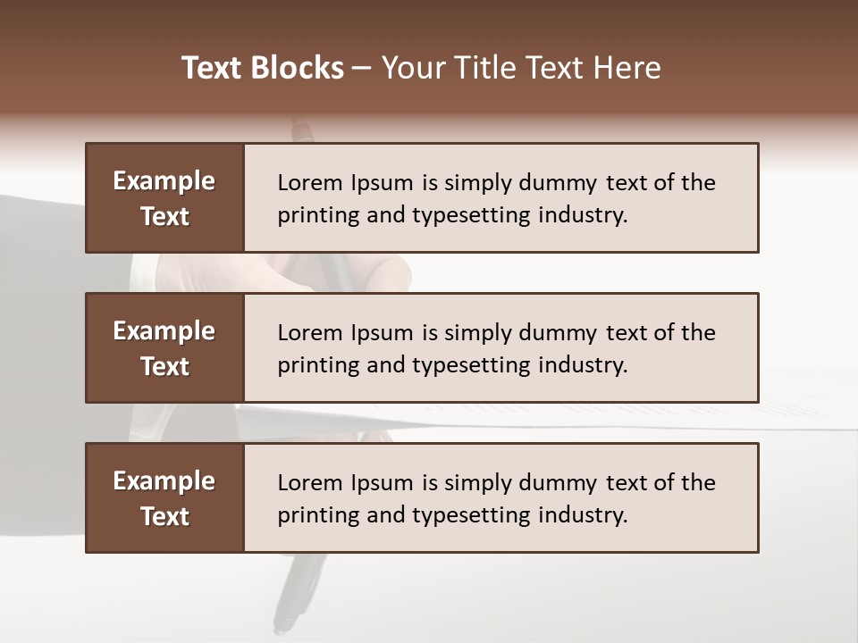 A Person Writing On A Piece Of Paper With A Pen PowerPoint Template