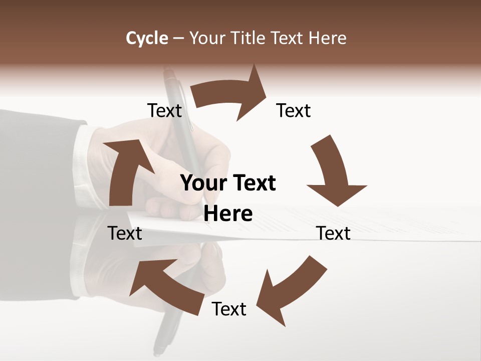 A Person Writing On A Piece Of Paper With A Pen PowerPoint Template