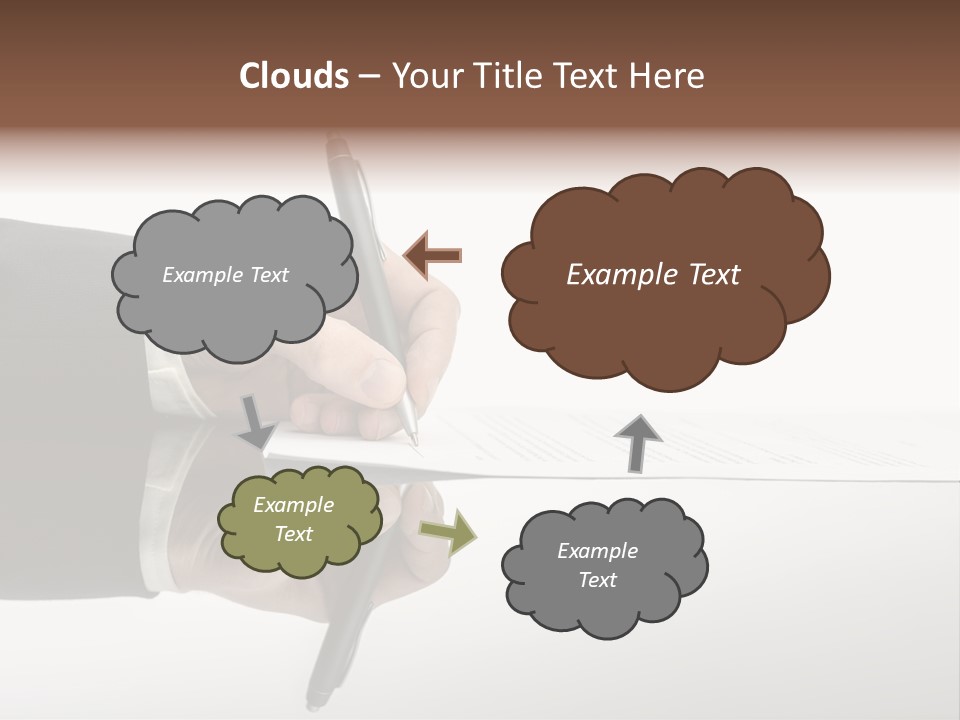 A Person Writing On A Piece Of Paper With A Pen PowerPoint Template