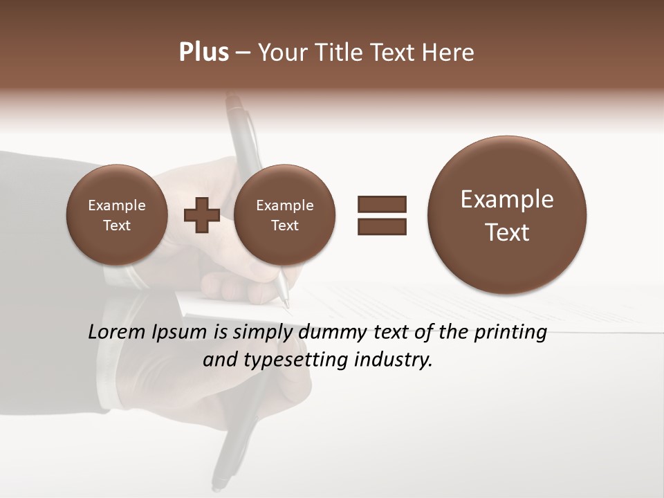 A Person Writing On A Piece Of Paper With A Pen PowerPoint Template