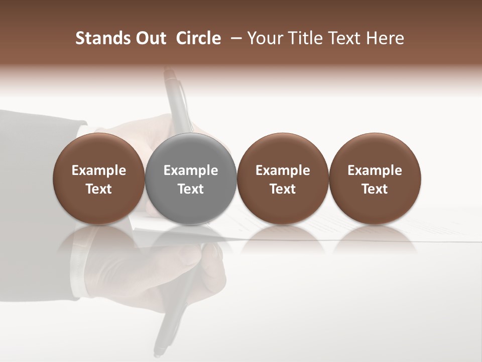 A Person Writing On A Piece Of Paper With A Pen PowerPoint Template