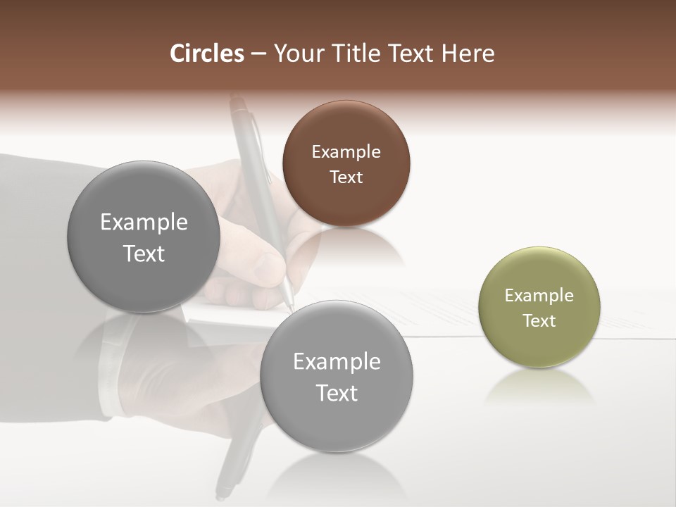 A Person Writing On A Piece Of Paper With A Pen PowerPoint Template