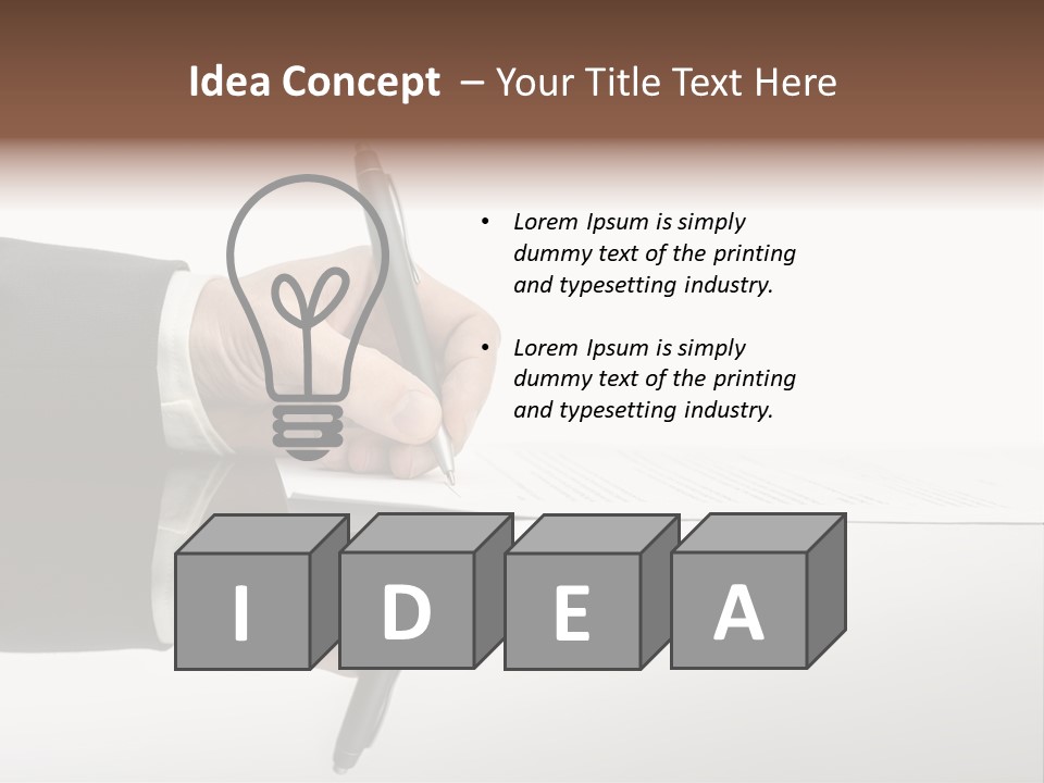 A Person Writing On A Piece Of Paper With A Pen PowerPoint Template