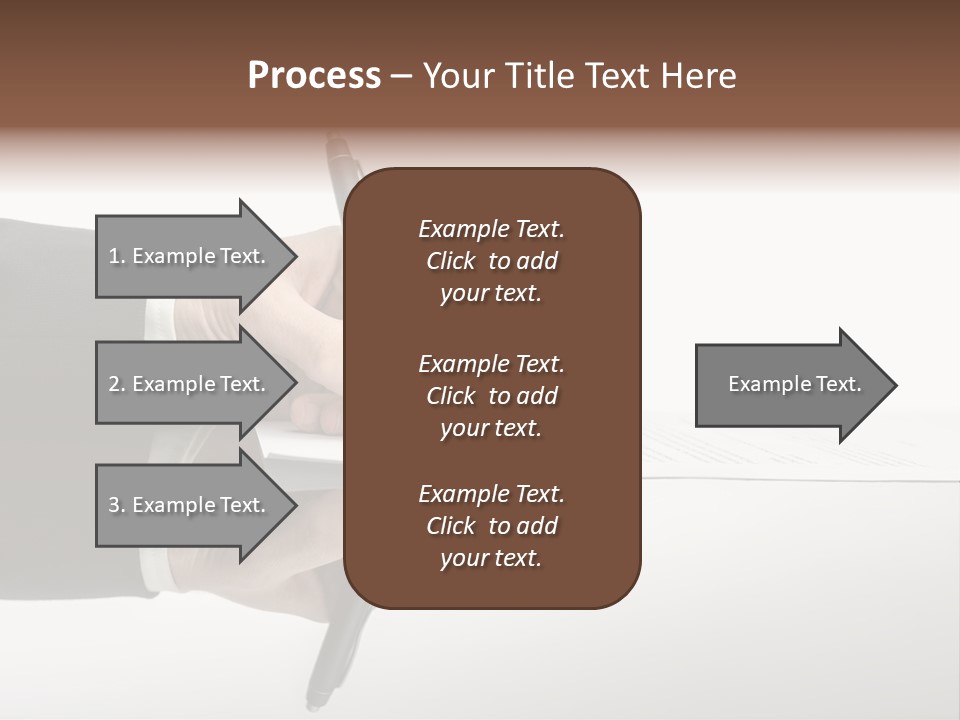 A Person Writing On A Piece Of Paper With A Pen PowerPoint Template