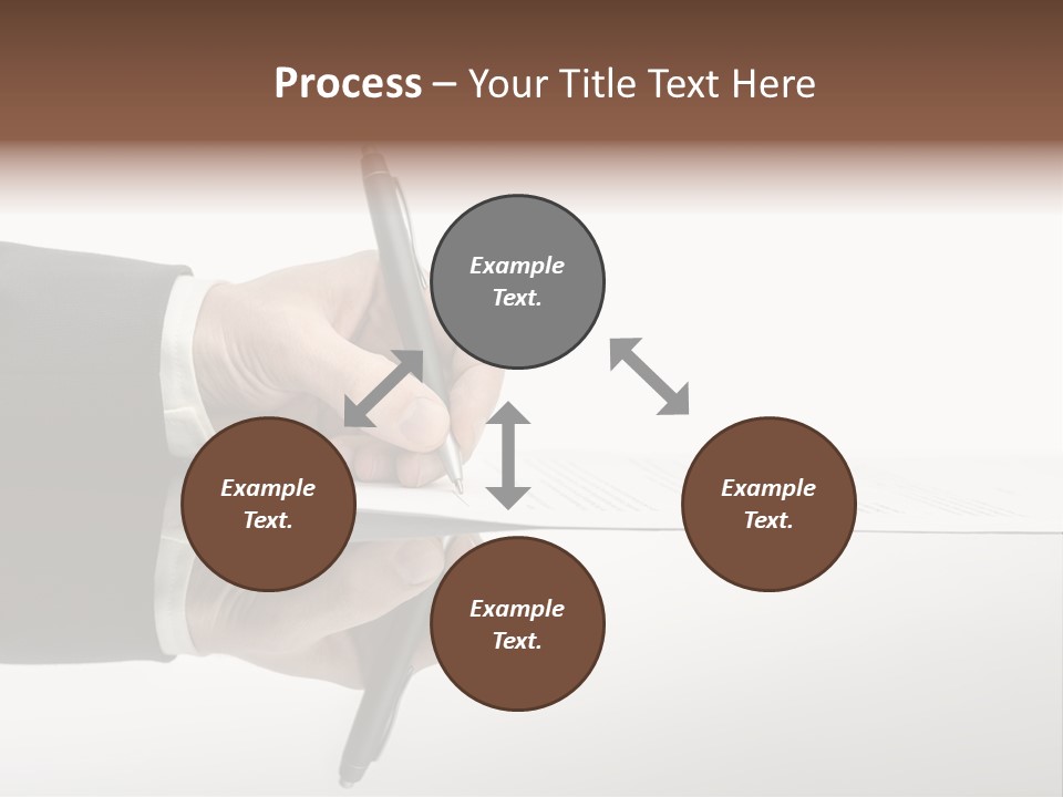 A Person Writing On A Piece Of Paper With A Pen PowerPoint Template