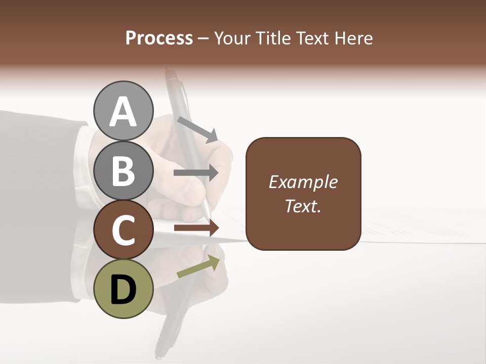 A Person Writing On A Piece Of Paper With A Pen PowerPoint Template