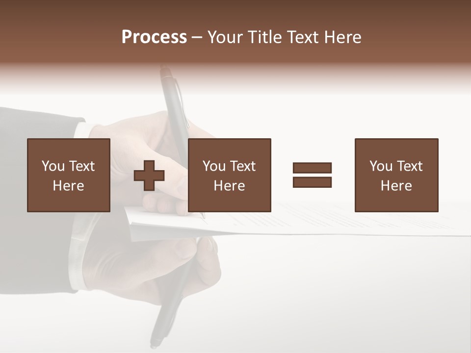 A Person Writing On A Piece Of Paper With A Pen PowerPoint Template