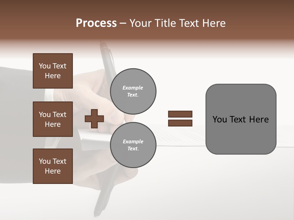 A Person Writing On A Piece Of Paper With A Pen PowerPoint Template