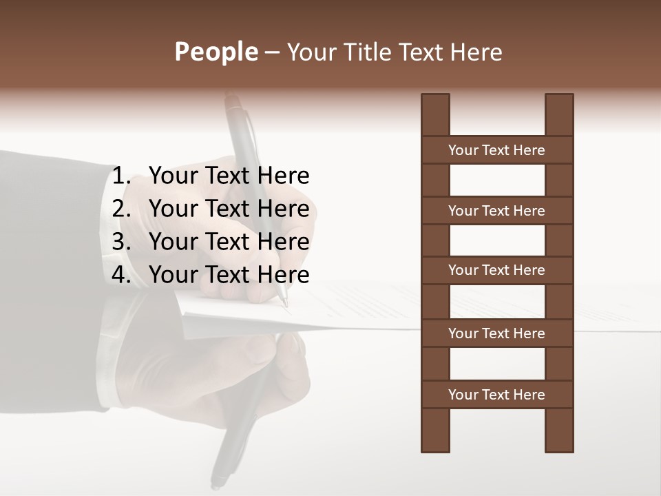 A Person Writing On A Piece Of Paper With A Pen PowerPoint Template