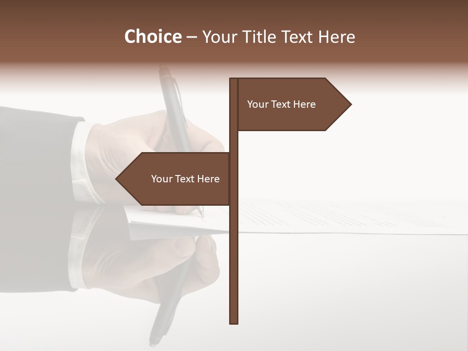 A Person Writing On A Piece Of Paper With A Pen PowerPoint Template
