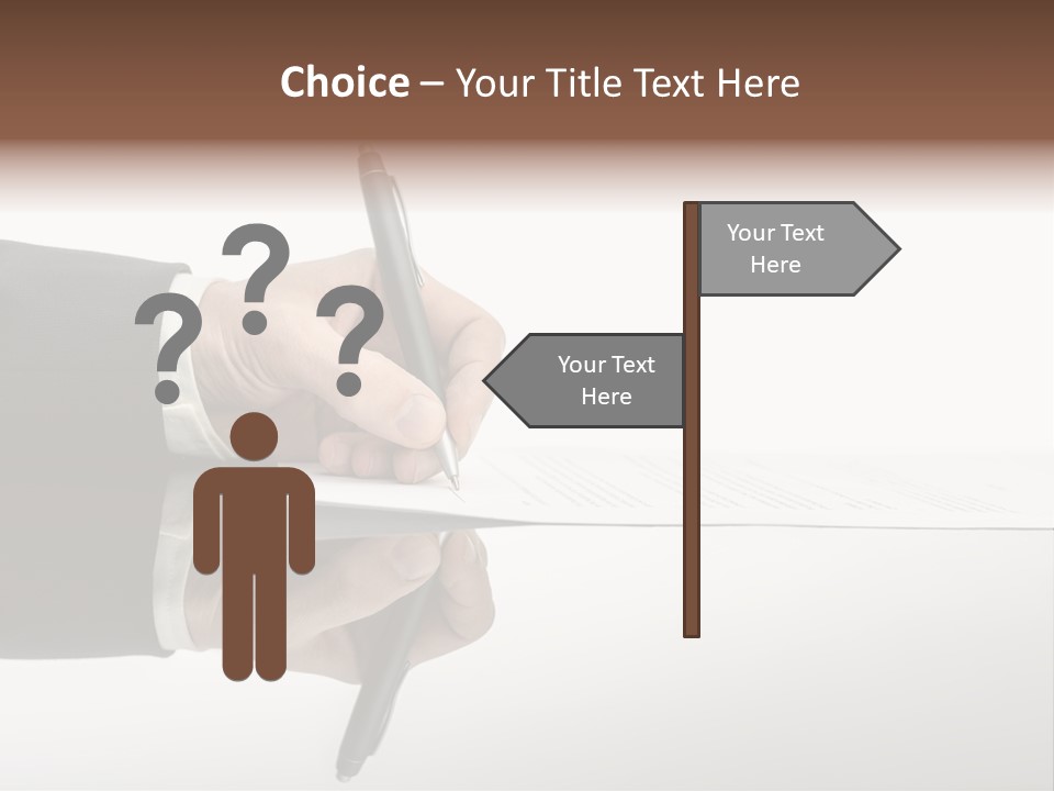 A Person Writing On A Piece Of Paper With A Pen PowerPoint Template
