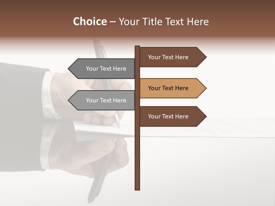A Person Writing On A Piece Of Paper With A Pen PowerPoint Template