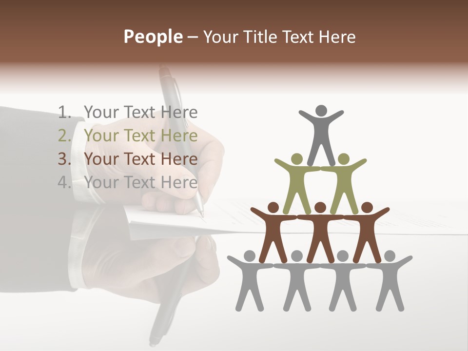 A Person Writing On A Piece Of Paper With A Pen PowerPoint Template