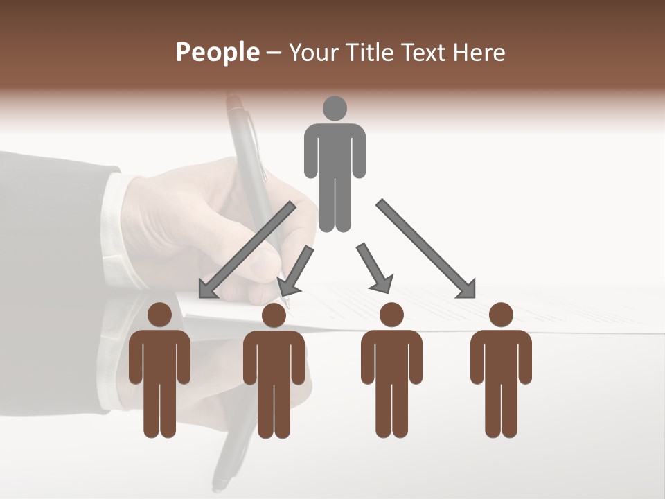 A Person Writing On A Piece Of Paper With A Pen PowerPoint Template
