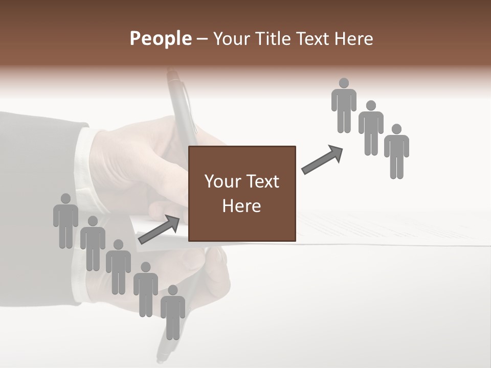 A Person Writing On A Piece Of Paper With A Pen PowerPoint Template