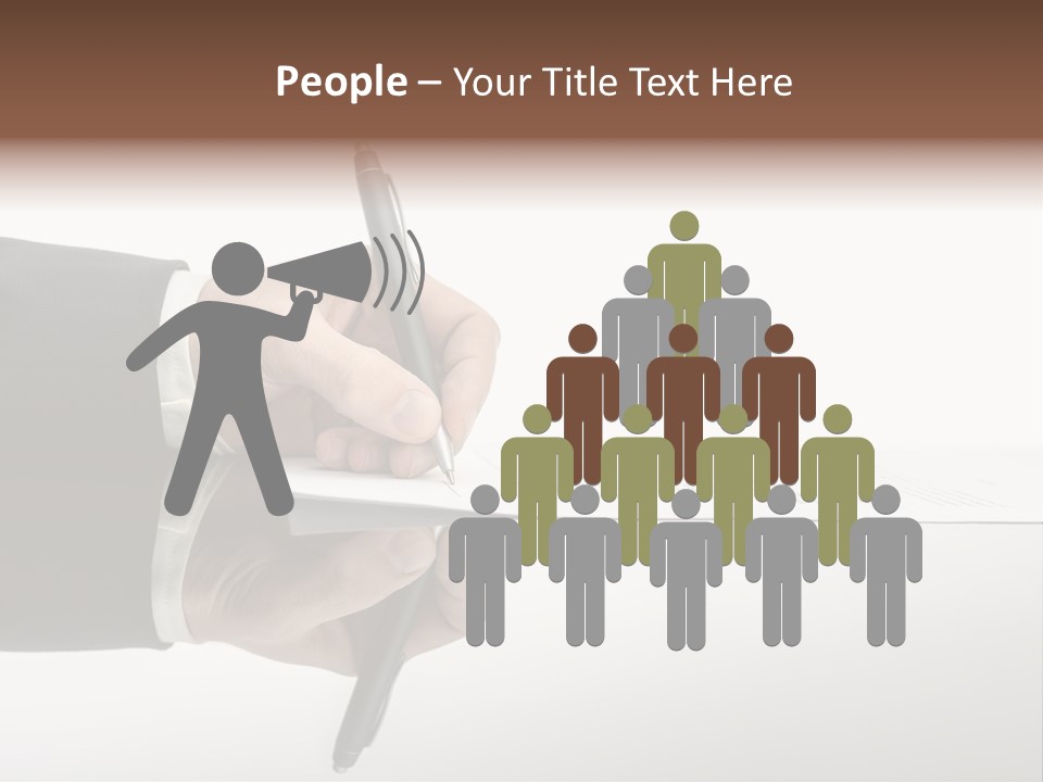 A Person Writing On A Piece Of Paper With A Pen PowerPoint Template