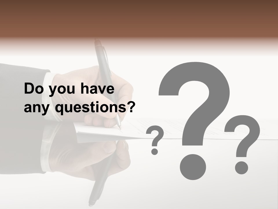 A Person Writing On A Piece Of Paper With A Pen PowerPoint Template