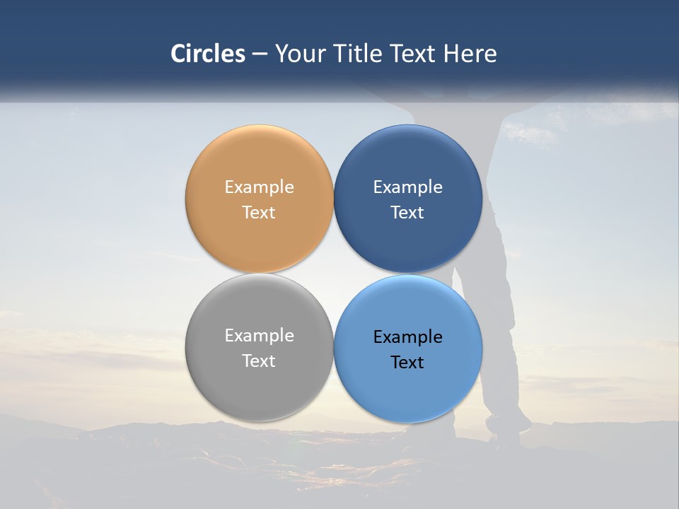 A Man Standing On Top Of A Mountain With His Arms Wide Open PowerPoint Template
