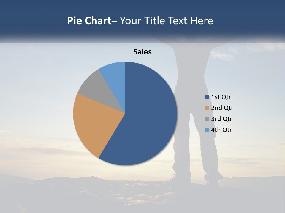 A Man Standing On Top Of A Mountain With His Arms Wide Open PowerPoint Template