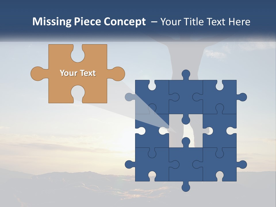 A Man Standing On Top Of A Mountain With His Arms Wide Open PowerPoint Template