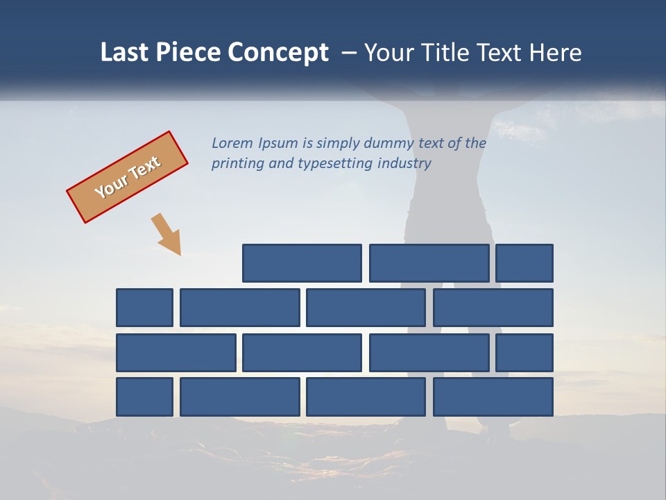 A Man Standing On Top Of A Mountain With His Arms Wide Open PowerPoint Template