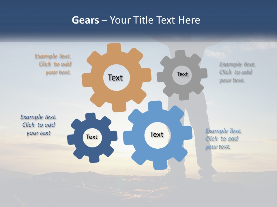 A Man Standing On Top Of A Mountain With His Arms Wide Open PowerPoint Template