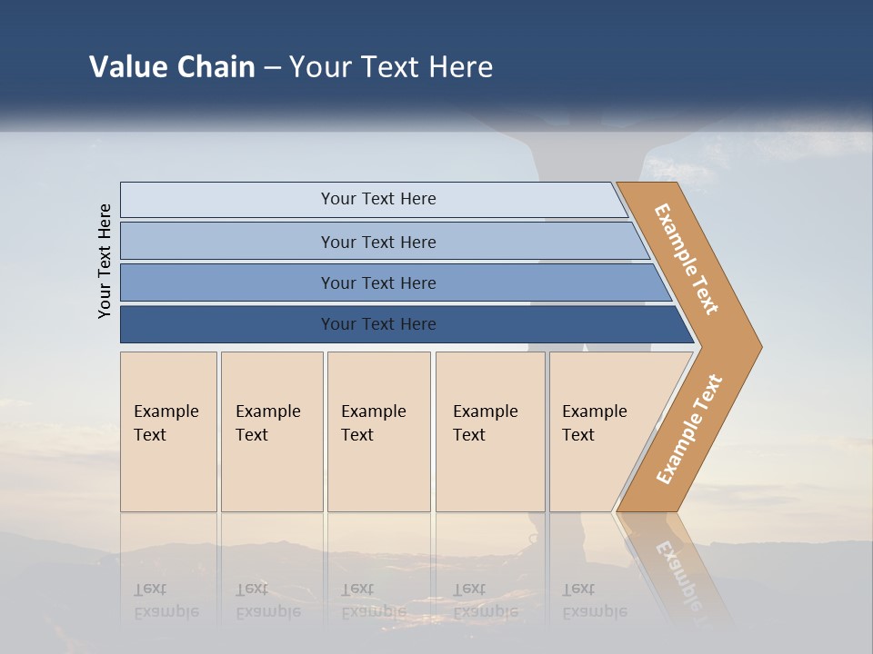A Man Standing On Top Of A Mountain With His Arms Wide Open PowerPoint Template