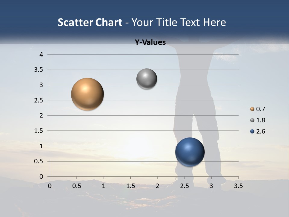 A Man Standing On Top Of A Mountain With His Arms Wide Open PowerPoint Template