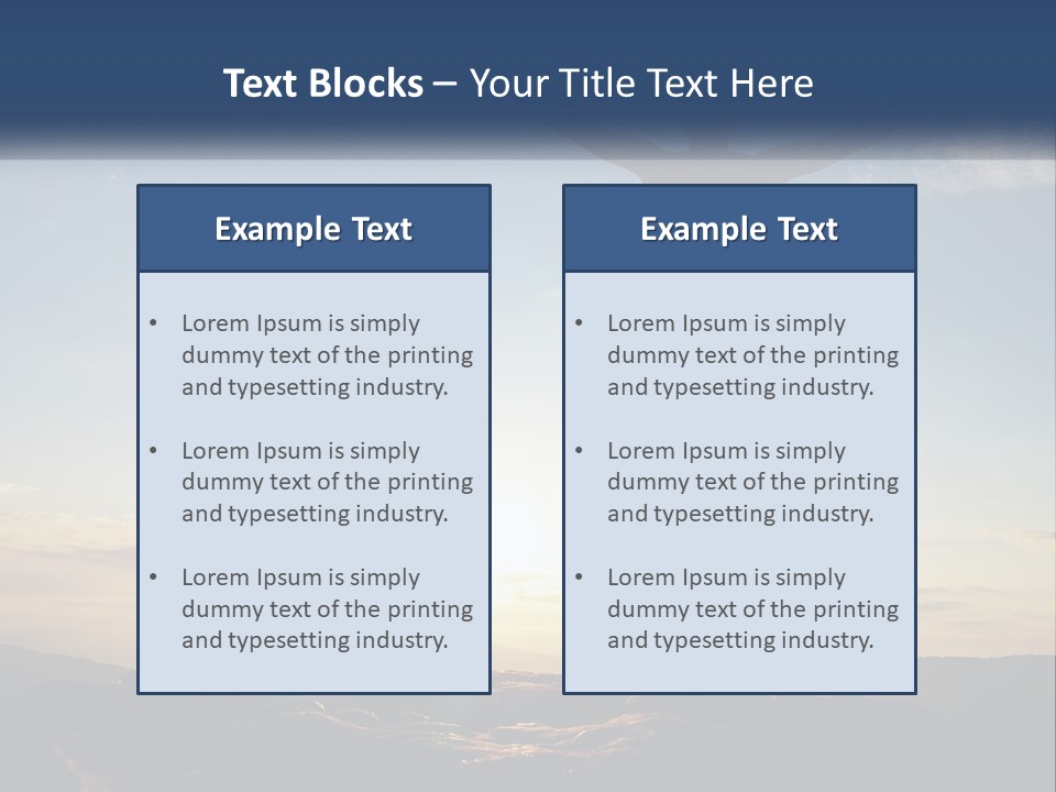 A Man Standing On Top Of A Mountain With His Arms Wide Open PowerPoint Template