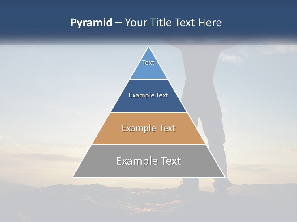 A Man Standing On Top Of A Mountain With His Arms Wide Open PowerPoint Template