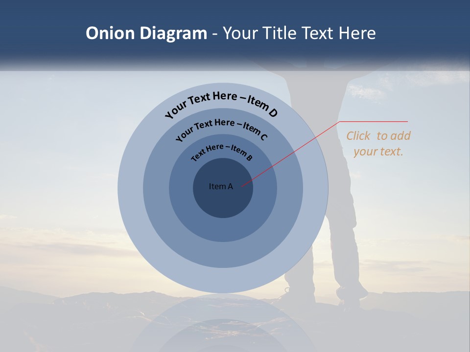 A Man Standing On Top Of A Mountain With His Arms Wide Open PowerPoint Template
