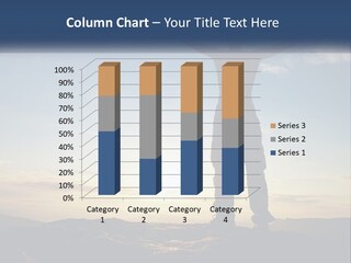 A Man Standing On Top Of A Mountain With His Arms Wide Open PowerPoint Template