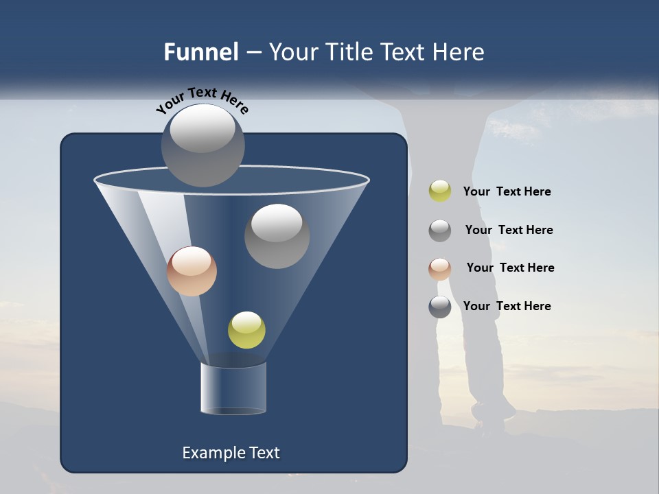 A Man Standing On Top Of A Mountain With His Arms Wide Open PowerPoint Template