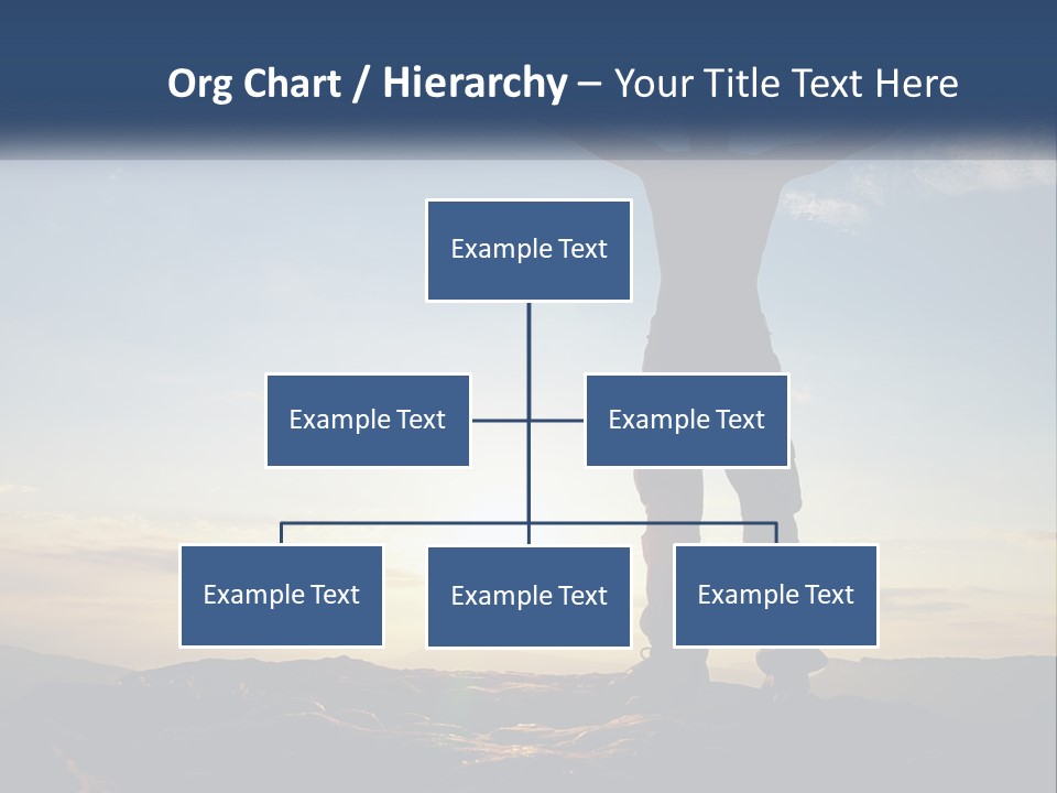 A Man Standing On Top Of A Mountain With His Arms Wide Open PowerPoint Template