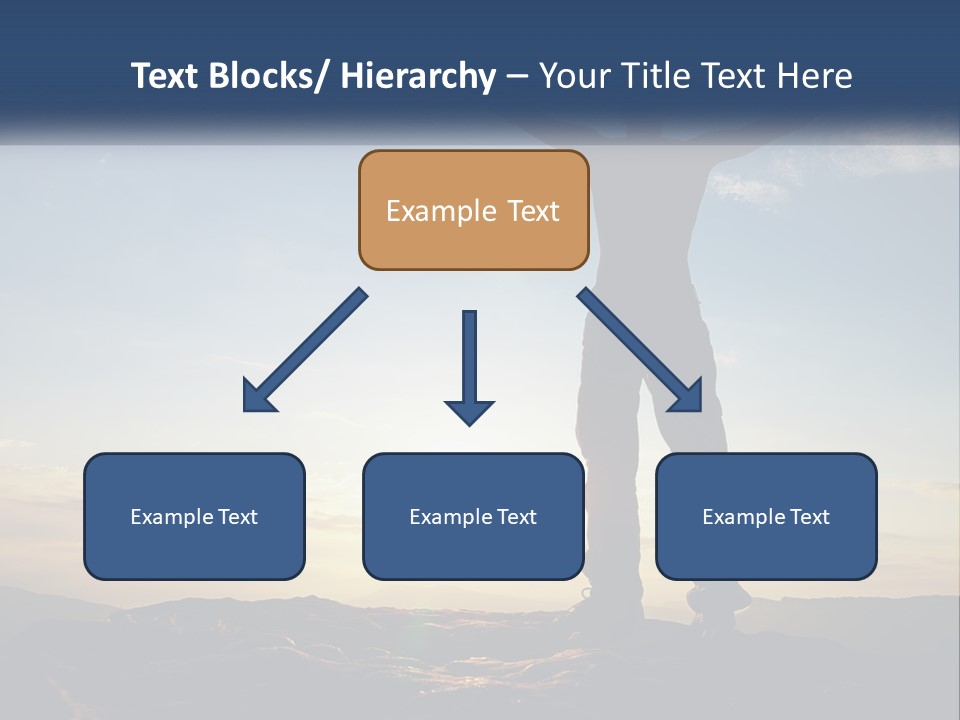 A Man Standing On Top Of A Mountain With His Arms Wide Open PowerPoint Template