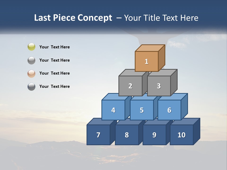 A Man Standing On Top Of A Mountain With His Arms Wide Open PowerPoint Template