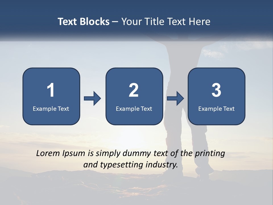 A Man Standing On Top Of A Mountain With His Arms Wide Open PowerPoint Template