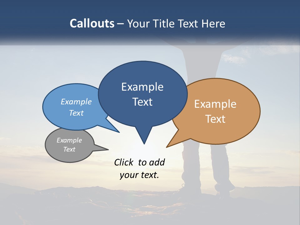 A Man Standing On Top Of A Mountain With His Arms Wide Open PowerPoint Template