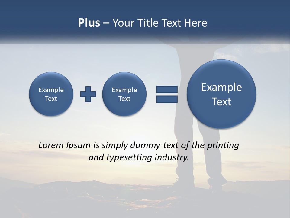 A Man Standing On Top Of A Mountain With His Arms Wide Open PowerPoint Template