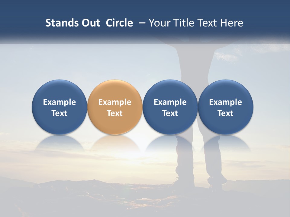 A Man Standing On Top Of A Mountain With His Arms Wide Open PowerPoint Template