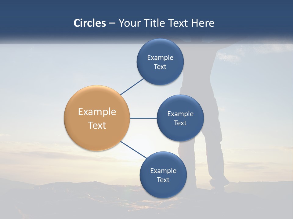A Man Standing On Top Of A Mountain With His Arms Wide Open PowerPoint Template