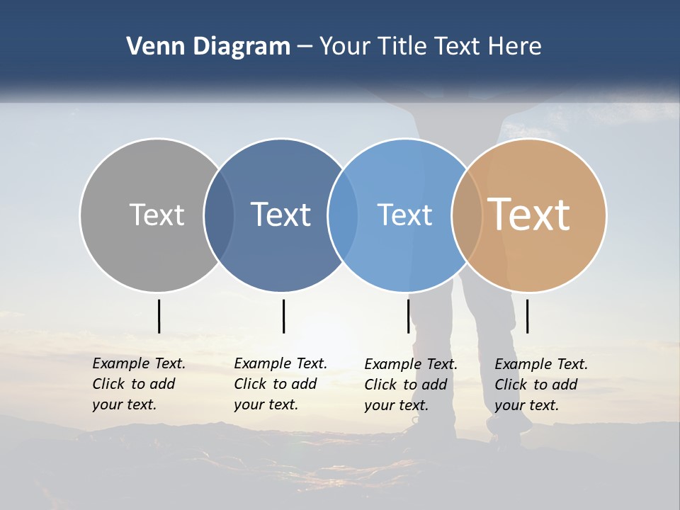 A Man Standing On Top Of A Mountain With His Arms Wide Open PowerPoint Template