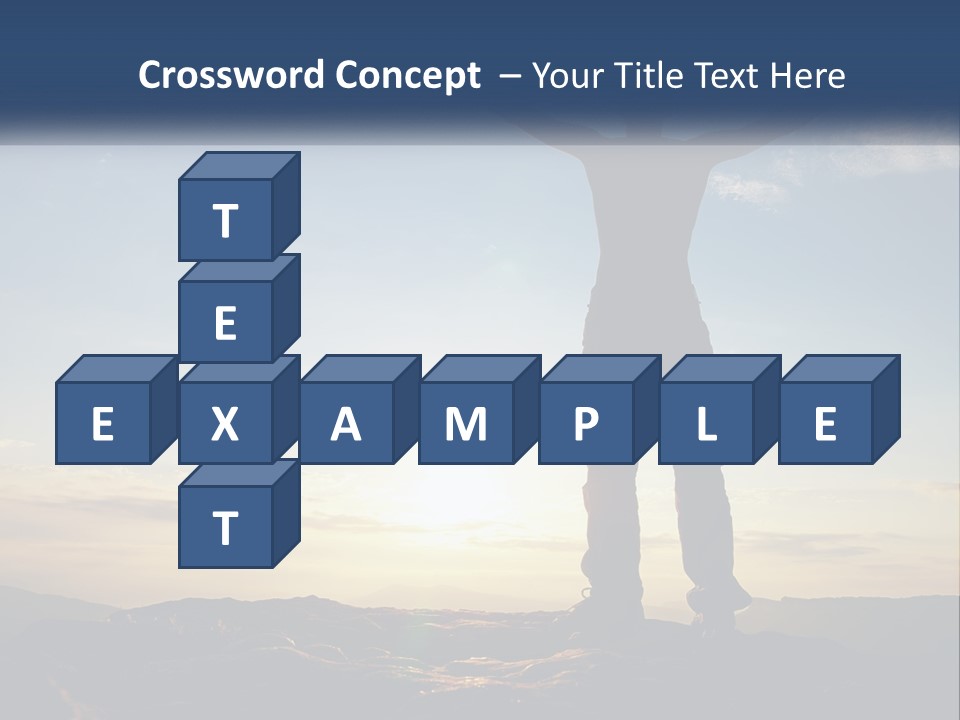 A Man Standing On Top Of A Mountain With His Arms Wide Open PowerPoint Template