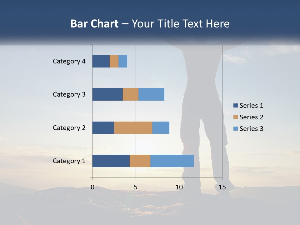 A Man Standing On Top Of A Mountain With His Arms Wide Open PowerPoint Template