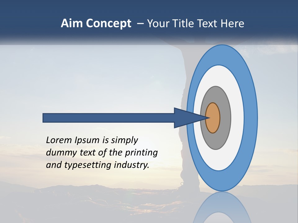 A Man Standing On Top Of A Mountain With His Arms Wide Open PowerPoint Template