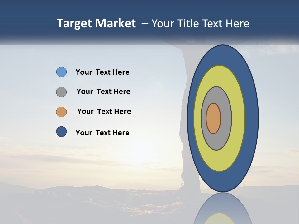 A Man Standing On Top Of A Mountain With His Arms Wide Open PowerPoint Template